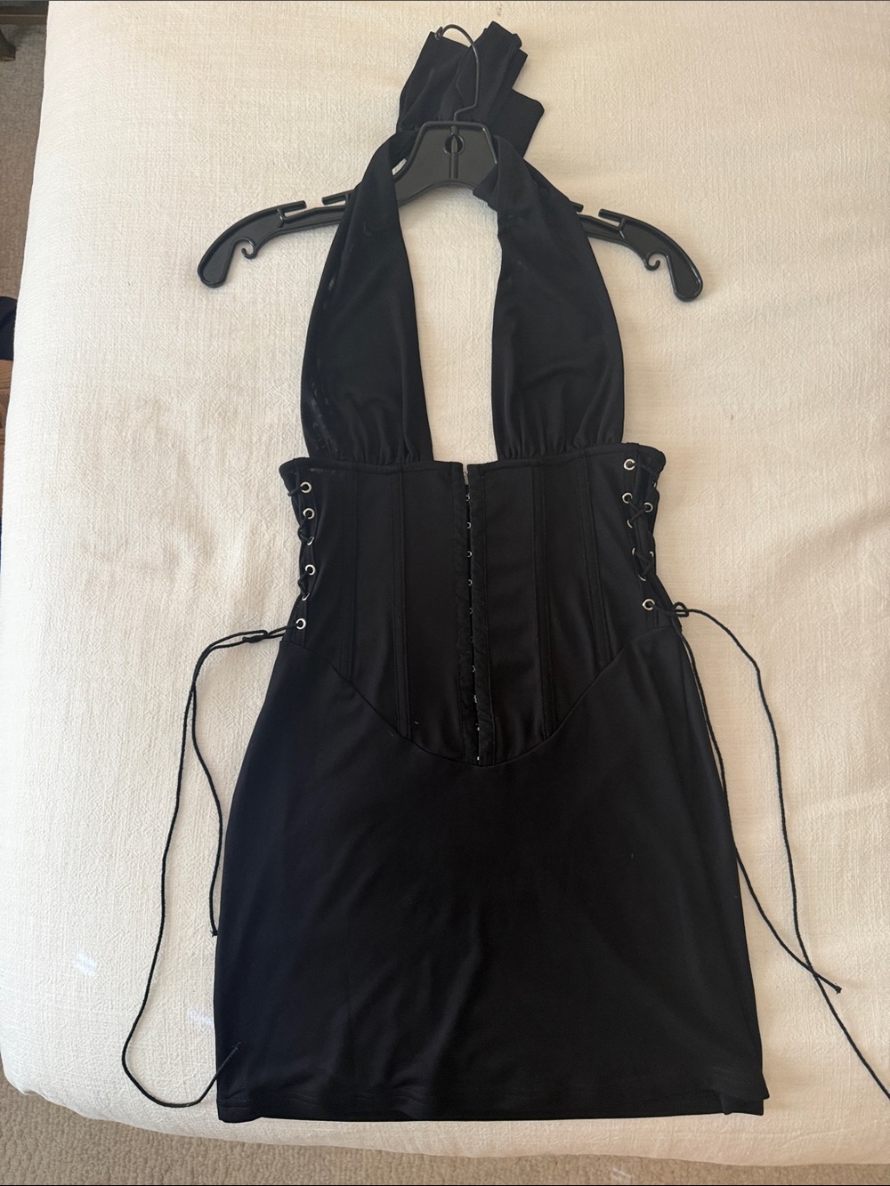 I.AM.GIA Black Halter Corset Mini Dress